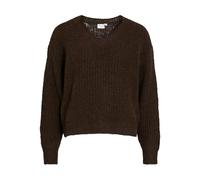 Vila Vilampe V-Neck mpe col en V L/S Knit Top-Noos, Chocolat, S Femmes