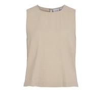 Vila Vilania O-Neck S/L Short Top nia Haut Court à col Rond S/L, Beige, 44 Femmes