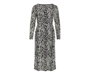 Vila Vilarine Boat Neck Dress Rine Nala Robe midi à col Bateau L/S, Black Beauty, S Femmes