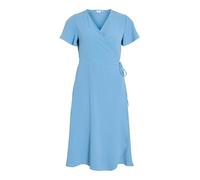 Vila Vilovie S/S Wrap Midi Dress-Noos, Bleu Ciel, 40 Femmes