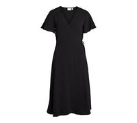 Vila Vilovie S/S Wrap Midi Dress/Su-Noos Robe, Noir, 44 Femme