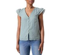 Vila Vimichelle C/S Bouton Top/Ka Chemisier à Manches Courtes, Green Milieu, 42 Femmes