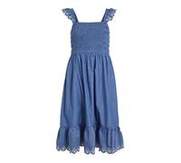 Vila VIMILLY SQUARE COU S/L SMOCK MIDI Dress pour femme, Blue Fog, 36