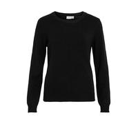 Vila – Pull Ril en tricot fin, col rond, manches longues – Femme Noir XL