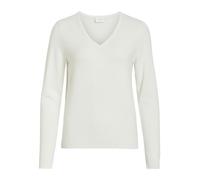 VILA Viril L/s V-Neck Knit Top-Noos Sweater, Alyssum Blanc, L Femme
