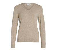 Vila Viril L/S V-Neck Knit Top Pull-Over, Beige (mélange Naturel Naturel), XXL Femme