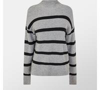 Vila Viril Rib Crew Neck Jumper Gris moyen 10 (S) Female