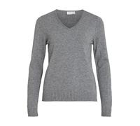 Vila Viril V-Neck L/S Knit Top-Noos Pull en Tricot, Couleur Grise, L Femme