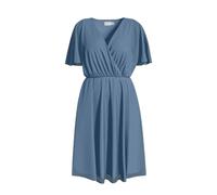 Vila VIRILLA Robe courte à col en V 2/4 pour femme, bleu coronet, 36