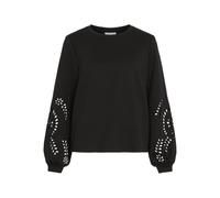 Vila Visandy L/S Detail Sweat Top-Noos, Noir, S Femme