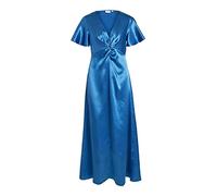 Vila Visittas Robe Maxi Noos à col en V pour Femme, Bleu Plume., 42