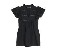 Vila Vivisia C/S Haut à col en V, Black Beauty, 38 Femmes