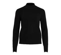 Vila Women's VIRIL Pull à col Rond L/S Knit Top-Noos pour Femme, Noir, Taille M, Noir, M