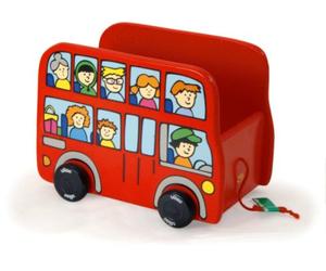 Vilac - 2123 - Jouets à tirer en Bois - Bus à traîner pour doudou