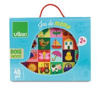 Vilac - 2477 - Jouet en Bois - Jeu de Laçage - Jeu de mémo Imagier Multicolore
