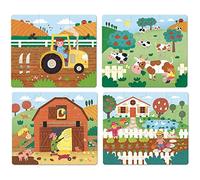 Vilac – Lot de 4 puzzles en bois 'La Ferme' – Évolutifs