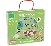 Vilac 4 Puzzles Évolutifs La Ferme