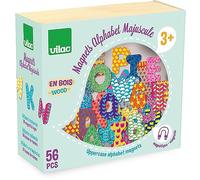 Vilac - 6702 - Magnets Alphabet Minuscule - 56 pièces - en bois - Jouet De Premier Age - A partir de 2 ans - Pour faire ses premiers mots - Formes des lettres - Amusant - Jeu d’éveil
