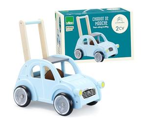 VILAC- Chariot de Marche Citroën 2CV Citroen - Trotteur Bébé en Bois - Chariot de Marche Retro - Système Anti Basculement - Motricité - Développement Equilibre - Dès 1 an, 1132