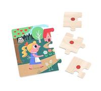 Vilac - Coffret 4 Puzzles en Bois - Boucle d'or - Ingela P.Arrhenius - Montessori - stimule la Coordination - motricité et résolution de problèmes chez Les Tout-Petits - Univers poétique et éducatif