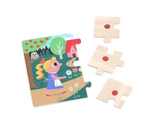 Vilac - Coffret 4 Puzzles en Bois - Boucle d'or - Ingela P.Arrhenius - Montessori - stimule la Coordination - motricité et résolution de problèmes chez Les Tout-Petits - Univers poétique et éducatif