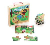 Vilac - Coffret 4 Puzzles en Bois - Le Petit Poucet -Ingela P.Arrhenius - stimule la Coordination - motricité et résolution de problèmes chez Les Tout-Petits - Univers poétique et éducatif