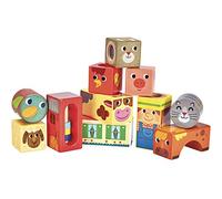 Vilac - Cubes sonores Animaux de la ferme - Pour les petites mains des enfants - Motricité fine - Observer - Ecouter - Expérimenter - Jouet d'éveil en bois - A partir de 18 mois - 2102