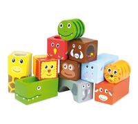 Hochets en bois sensoriel 11 Cubes sonores Animaux d'Afrique Vilac®