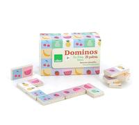 VILAC - Dominos réversibles Fruits/légumes - Sarah Betz - Jouet Premier Age - 28 Dominos en Bois - Jeux d'Eveil pour Enfant en Bois - Jouet pour Enfant Dès 2 Ans - 7120