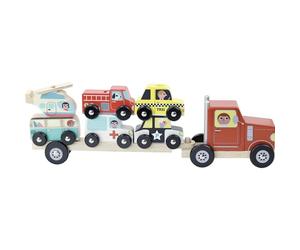 Vilac - Empil'auto par Ingela P.Arrhenius - Jouet en Bois Durable - Education Montessori - Motricité Fine - Véhicules à remorquer - Trier - Faire - Défaire - Refaire - À partir de 2 Ans - 7601