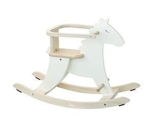 Vilac - Hudada - Cheval à Bascule - Jouet en Bois Durable - Label EPV & Savoir Faire du Jura - Arceau de sécurité - Repose Pied - Bascule rétro - 18 Mois et Plus