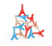 Vilac - Jeu d'Adresse en Bois Enfant Tour Eiffel 12 Pièces - Dès 3 Ans | Jeu d'Équilibre Tricolore et de Concentration - Partenariat Officiel Tour Eiffel idée cadeau