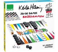 Coffret de jeux Dames et Backgammon « Keith Haring » - Multicolore - Jeux de stratégie Multicolore