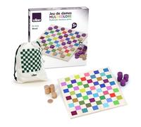 VILAC - Jeu de Dames Multicolore - Jeux de Société - 1 Plateau de Jeu en Bois Multicolore + 40 jetons en Bois - Jeux d'Eveil pour Enfant en Bois - Jouet pour Enfant Dès 3 Ans - 6116