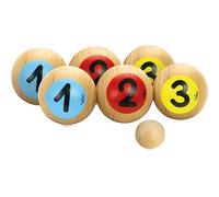 Vilac – Jeu de pétanque 1, 2, 3 – en bois, 6 boules – dès 5 ans – Beige TU
