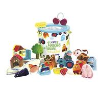 VILAC - Jeu Touche et Trouve "La ferme" - 21 Pièces - Jouet en bois de reconnaissance tactile - Multicolore - Amusant - Développement Sens du Toucher - Idée Cadeau - Dès 2 Ans, 2410