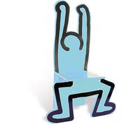 VILAC - Jeux et Jouets - Poufs - Chaise en bois - Graphique - Dessin iconique - Bleu - Keith Harding - Chaise pour Enfants dès 3 ans - Fabriqué en France - 9293