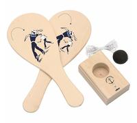 Vilac - Jokari - Marine Nationale - Jeu de Plein Air - Jeu d'Adresse - Jouets en Bois - 2 Raquettes et Balle avec Filet - pour Enfants à Partir de 5 Ans