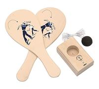 Vilac - Jokari - Marine Nationale - Jeu de Plein Air - Jeu d'Adresse - Jouets en Bois - 2 Raquettes et Balle avec Filet - pour Enfants à Partir de 5 Ans