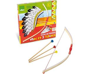 Vilac - Jouets en Bois - Arc démonté + flêches boîte Cible