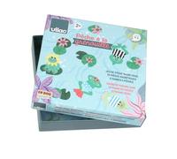 VILAC - La pêche à la Grenouille - Michelle Carlslund - Jeux de Société - 2 Cannes à pêche magnétique en Bois + 12 Grenouilles en Bois - Jeux en Bois - Dès 2 Ans - 8571