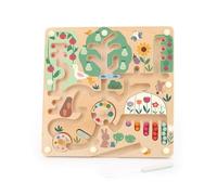 Vilac Labyrinthe magnétique Cueillette au jardin – Billes bois & stylet aimanté, Beige