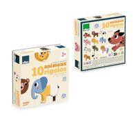 VILAC - Magnets rigolos - Ingela P. Arrhenius - Jeux Créatifs - 30 Magnets en Bois pour 10 Animaux + 1 Coffret de Rangement en Carton - Jouet en Bois - Dès 2 Ans - 7624