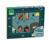 VILAC - Mes Histoires en Bois Château Fort - 6 Figurines en Bois : Chevalier, Dragon, Princesse, catapulte, Cheval et Magicien - Jeux d'Eveil pour Enfant - Dès 3 Ans - 3501