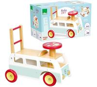 VILAC - Minibus Porteur 2 en 1 - pour Pousser ou Conduire - pour entraîner Votre Enfant à Marcher et Pousser sur Les Jambes - 100% Bois -