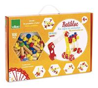 Vilac - Mon coffret de construction BATIBLOC - Jeu de construction en bois - A partir de 4 ans - 2139