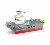 Vilac – Porte-avions Marine Nationale – Jouet en bois avec accessoires – À partir de 3 ans – 9305
