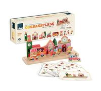 VILAC - Oussassplass La Ville - Ingela P.Arrhenius - 9 pièces en Bois + 60 Cartes de Jeu avec Niveaux de difficulté évolutifs - Jeux d'Eveil pour Enfant en Bois - Dès 3 Ans - 7627