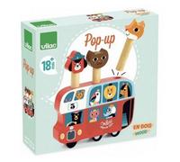 Vilac - Jouet en bois laqué, Jeux d'éveil - Pop-up autobus Ingela P. Arrhenius Rouge 7751