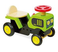 Vilac - Porteur Tracteur en Bois - Vert - Jouet pour Enfants - Klaxon et Levier de Vitesse avec Bruitage - Roues en Plastique et Caoutchouc - A Partir de 18 Mois
